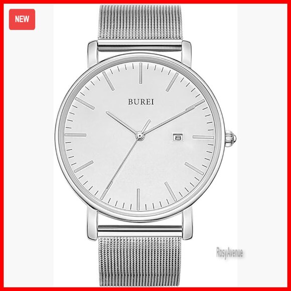 Minimalist Analog Quartz Watch 41mm Stainless Steel Waterproof Japanese